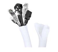 Cozary Cubre Cables, Organizador de Cables, Φ13-20mm Manguito de Cable Auto-Cierre Recoge,Protege los Cable de los Mordiscos de Las Mascotas, para Computadora PC Automotriz, Blanco, 6m