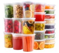 Cozary Envases de Plastico con Tapa 48 piezas (32Oz/16Oz/8Oz) Tapers para Comida Hermetico - Meal Prep Containers para microondas y congelador