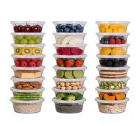 Cozary Envases para Alimentos con tapas, 24 Pieza Contenedores de alimentos Deli (24-8oz), Recipientes de Plástico Alimento Herméticas, Aptos para el Microondas y el Lavavajillas