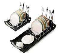 Cozary Escurreplatos sobre Fregadero, Escurridor de Platos para Fregadero Extensible (28-47CM), Escurridor de Cubiertos, Organizador de Cocina Compacto