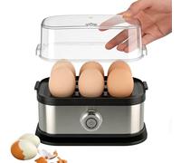 Cozary Hervidor de huevos - Cocedor de huevos compacto de, 6 huevos fáciles de pelar, huevos pasados por agua, huevos en su punto, huevos duros, pocher, luz indicadora