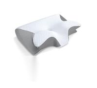Cozary Memoria Almohadas Ergonómico Almohada Cervicales con Soporte para el Cuello 2 Alturas Funda Amovible Ideal para Todos los Estilos de Sueño Gris