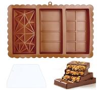 Cozary Molde Chocolate, 3 en 1 Molde de Silicona para Dubai Chocolate con 1 Rascador, Reutilizables, Sin BPA, para Chocolate, Helado, Pastel, Pralinés