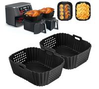 Cozary Molde Silicona Freidora de Aire 2 Piezas, Doble Cara,Compatible con Ninja Double Stack XL 9.5L SL400UK/AF400UK/AF300UK, Cookwise/Emerio Dual Zone 9L, Stillstern/Balter HL-900-8L