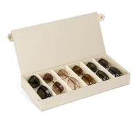 Cozary Organizador de Gafas con Tapa y Cierre a Presión - Funda Rígida con Gran Espacio de Almacenamiento para Gafas y Joyería, Ideal para Casa y Viajes - Beige