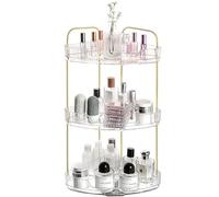 Cozary Organizador de Maquillaje de 3 Niveles, Organizador Baño, Organizadores de Cosméticos, Organizadores Perfume para Cuidado de La Piel para Baño, Cocina, Dormitorio, Transparentes