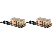 Cozary Organizador Deslizante de Especias de 1 Niveles, Resistente Organizador Especias Cocina, para Armario Que Ahorra Espacio, para Cosméticos, Bañ, Gabinetes, Armarios, 26x15x5.5cm, Negro