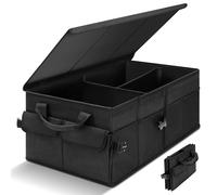 Cozary Organizador Maletero Coche con Tapa, 46 L Organizador Coche Plegable, Tela Oxford Impermeable, Base Antideslizante, Almacenamiento Caja para Viajes y Familia