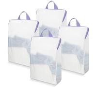 Cozary Pack de 4 Bolsas Lavado con Asa, 30x40 cm - Malla Fina y Resistente - Protección para Sujetadores, Ropa Interior, Jerséis - Para Lavadora y Viajes