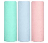 Cozary Paños de Limpieza Rasgables, 60 Unidades Rollo de Paño de Limpieza de Microfibra, paños Reutilizables Sin Pelusa de 25 x 25 cm, para Limpieza del Hogar y Cocina, Paños Desprendibles, 3 Colores