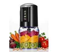 Cozary Picadora Eléctrica 300W - 3-en-1 Procesador & Cortador de Cebollas con Vaso Graduado 500ml, 2 Velocidades, 4 Cuchillas de Acero Inoxidable, para Cebollas, Hierbas, Carne, Negro