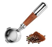 Cozary Portafiltro Sin Fondo de 51 mm,con 3 Orejas y Mango de Madera, Reutilizables, para DeLonghi EC680/EC685/EC885/EC890,para su uso en Hogares,Cafeterías y Restaurantes de Estilo Occidental