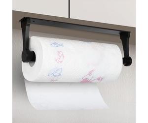 Cozary Portarrollos de Papel higiénico, Montaje en Pared, Portarrollos Baño Autoadhesivo con Tornillos Fijos, Perforado o Autoadhesivo, Portarollos para Cocina, baño, Inodoro, Negro