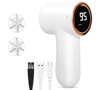 Cozary Quitapelusas Electrico Recargable, Quitapelusas de Tela, 5 Velocidades, Cabezal Cortador de Pelusas de 6 Hojas, Pantalla LED, para Ropa, Sofás, Mantas, Cortinas