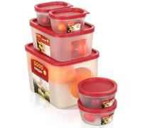 Cozary Recipientes Herméticos para Alimentos Set 6 Piezas con Tapa, Tuppers PE Herméticos, Apto Microondas y Congelador, Sin BPA, Apilables para Meal Prep