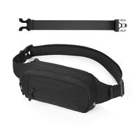 Cozary Riñonera Hombre y Mujer - Canguro Grande con Cinturón Ajustable y Extensión - 4 Compartimentos con Cremallera - Ideal para Running, Moto, Senderismo y Actividades al Aire Libre