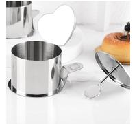 Cozary Set de 6 Aros de Postre 6 cm - Aros de Acero Inoxidable con Base y Tapa, 16 Plantillas - Moldes para Mousse, Tartas, Tiramisú - Utensilios de Repostería, Apto Lavavajillas, Resistente a 200°C