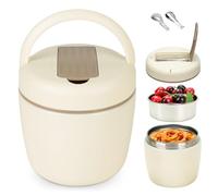Cozary Termo para Comida Caliente 1200 ml, Recipiente Térmico para Comida, Frasco Acero Inoxidable Contenedor Térmico,Lunch Box con Cuchara Plegable, para Adultos Niños-Sin BPA