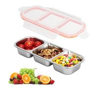 Cozary Tupper Acero Inoxidable Hermetico, Recipiente para alimentos rectangular, Apto para microondas, horno, congelador y lavavajillas, Hermético, 4 Cierres de clip, BPA Free