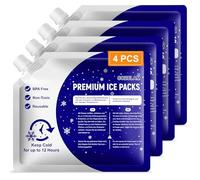 COZCLAM Set De 4 Acumuladores De Frío para Bolsa Isotérmica, Nevera Portátil & Mochila Térmica, Elementos Refrigerantes Reutilizables con Larga Duración De Enfriamiento De hasta 12H, Camping & Picnic