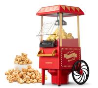 Cozeemax Palomitero, 1200W Vintage Máquina de Palomitas con Gran Capacidad, máquina de hacer palomitas dulces Aire Caliente Sin Grasa AceitaLibre de BPA, Rojo