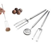 COZERI Juego de 3 tenedores de bombones, cubiertos de acero inoxidable para bombones hechos a mano, chocolate, trufas, accesorios con rejilla, perfecto para fondue y dulces DIY
