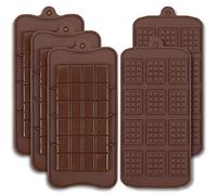 Cozihom Moldes de chocolate de silicona de grado alimenticio, molde de barra de chocolate, barra de compromiso, barra de cocao, molde de proteína de caramelo, 5 unidades