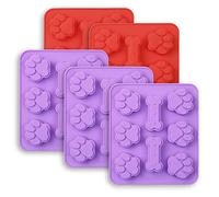 Cozihom Moldes de silicona 2 en 1 para perros y perros, de grado alimenticio, para chocolate, dulces, pudín, gelatina, golosinas para perros. 5 paquetes