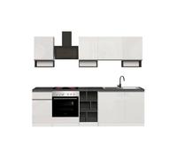 Cozinha completa com efeito madeira