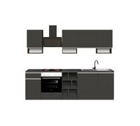 Cozinha completa com efeito madeira