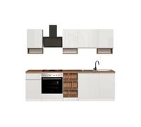 Cozinha completa com efeito madeira