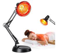 Cozion Lámpara de In frarrojos 150w, Lámpara de Luz Roja de Luz In-frarroja para El Dolor, Lámpara de Calor In-frarroja para Uso Doméstico (Negro)
