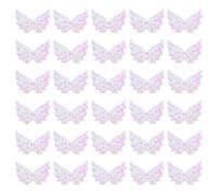 Cozlly 30 Piezas de Lentejuelas Alas de Ángel con Purpurina de Tela, Pequeñas Alas de Ángel para Coser Apliques para Coser en Apliques Decorativos para Bolsa, Ropa, Mochila, Color Blanco