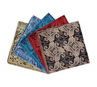 Cozlly 5 Piezas Pañuelo de Bolsillo para Hombre, Pañuelo de Traje, Handkerchiefs Set, Pañuelos de Caballero de Seda de Poliéster, Clásico 23 x 23 cm
