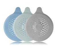 Cozlly Coladores de Drenaje de Silicona, 3 Piezas Silicona Protector de Drenaje, con Ventosa, Silicona Atrapa Pelos Ducha, Cubierta de Desagüe de Ducha, para Baño, Bañera, Baño y Ccocina