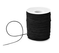 Cozlly Gomas para Hacer Pulseras, Cuerda Elástica 100m*1mm, Hilo Elastico Cuerda para Hacer Pulseras, Collar, Joyería, DIY Manualidades Negro
