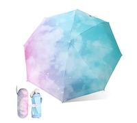Cozlly Paraguas de Viaje Portátil Con Bolsa de Cápsula, Plegable Con 8 Huesos, Compacto, Mini del Sol, Anti-UV Impermeable, Para Hombre y Mujer