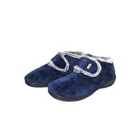 COZSERIES Botas Cerradas Casa Mujer Invierno Suapel Zapatillas Interior Exterior Calientes Cómodas Cierre Ajustable Suela Caucho Antideslizante Regalo Hogar Diario Ancho Especial 395 MARINO-35