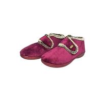 COZSERIES Botas Cerradas Casa Mujer Invierno Suapel Zapatillas Interior Exterior Calientes Cómodas Cierre Ajustable Suela Caucho Antideslizante Regalo Hogar Diario Ancho Especial 395 BURDEOS-40