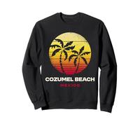 Cozumel Beach México Retro Palm Sunset Tropical Beach Vibes Sudadera