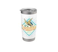 Cozumel Isla México Retro Tortuga Vintage Yucatán Recuerdo Vaso térmico de acero inoxidable de doble pared