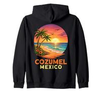 Cozumel México Tropical Sunset Vacaciones Sudadera con Capucha