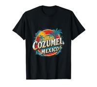 Cozumel México Vacaciones Playa Atardecer Palmera Vintage Camiseta