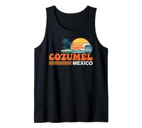 Cozumel México Vintage Sunset Island Camiseta sin Mangas