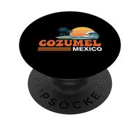 Cozumel México Vintage Sunset Island PopSockets PopGrip Adhesivo