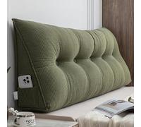 Cozy - Almohada de lectura verde de 80 cm para cama y sofá, respaldo extraíble y lavable, almohada de apoyo para pared y sentado
