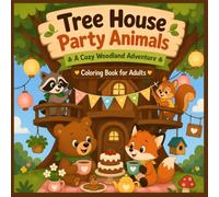 Cozy and Cute Tree House Party Animals Coloring Book for kids: A Cozy Woodland Adventure: Adorable Forest Friends, Magical Treehouse Gatherings, and Relaxing Scenes for Adults