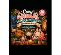 Cozy Animal Adventures Coloring Book - 30 Cute & Relaxing Coloring Pages