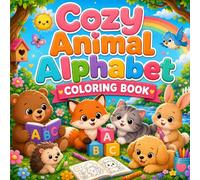 Cozy Animal Alphabet Coloring Book: Cute & Easy ABC Animal Coloring Pages for Kids Ages 3-8