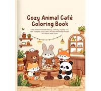 Cozy Animal Café Coloring Book 1: Cute Animal Friends Baking, Cooking, Sipping Tea, and Enjoying Cozy Café Life with Relaxing Designs for Adults and Teens (Cozy Animal Coloring Series)